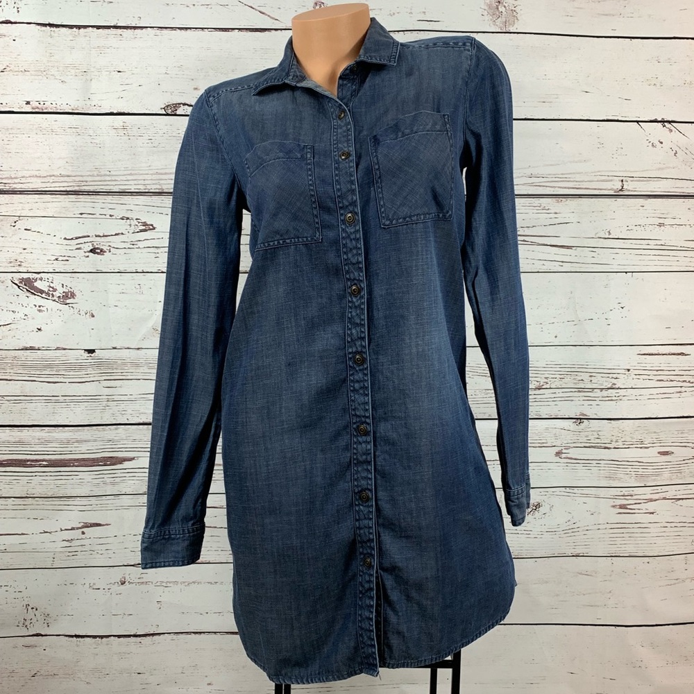 Caslon For Nordstrom Chambray Button Down Dress
